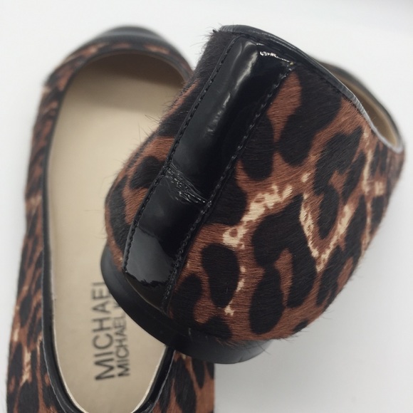 MICHAEL KORS Animal Print Calf Hair Leather Cap Toe Ballet Flats - Picture 7 of 15